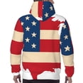 thumbnail image 3 of Bingfone American Flag Map Men's Drawstring Hoodie Long Sleeve Pocket Sweatshirts-X-Large, 3 of 6