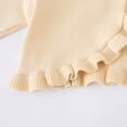 thumbnail image 4 of Hansber Toddler Girls Spring Cardigan Sweater Flower Ruffle Long Sleeve Bolero Shawls Single-Button Champagne 90, 4 of 5