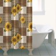 thumbnail image 4 of Brown Checker Sunflower Pattern Shower Curtain 36"x72" ,Bathroom Decorative Shower Curtains Set with 12 Hooks,Modern Waterproof Washable Shower Curtain, 4 of 6