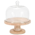 thumbnail image 4 of Classic Pedestal Natural Brown 12 x 10 Wood Base and Glass Cover Cake Stand, 4 of 6