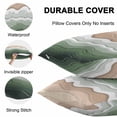 thumbnail image 4 of Waterproof Throw Pillow Covers Set of 2, 18x18 Inch Sage Green Ombre Stripe Decorative Pillowcases Outdoor Pillow Slip Cushion Covers Set for Couch Tent Abstract Summer Beach Coastal, 4 of 7