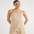 thumbnail image 1 of CHUANK Women‘s Strapless Linen Blend Top with Detachable Straps  Sizes XS-XXL, 1 of 6
