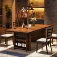 thumbnail image 5 of Tribesigns Farmhouse Dining Table for 6 to 8, 63-Inch Rectangular Wooden Kitchen Table with Storage, Industrial Dinner Table with Shelves for Dining Room, Kitchen, Living Room, 5 of 10