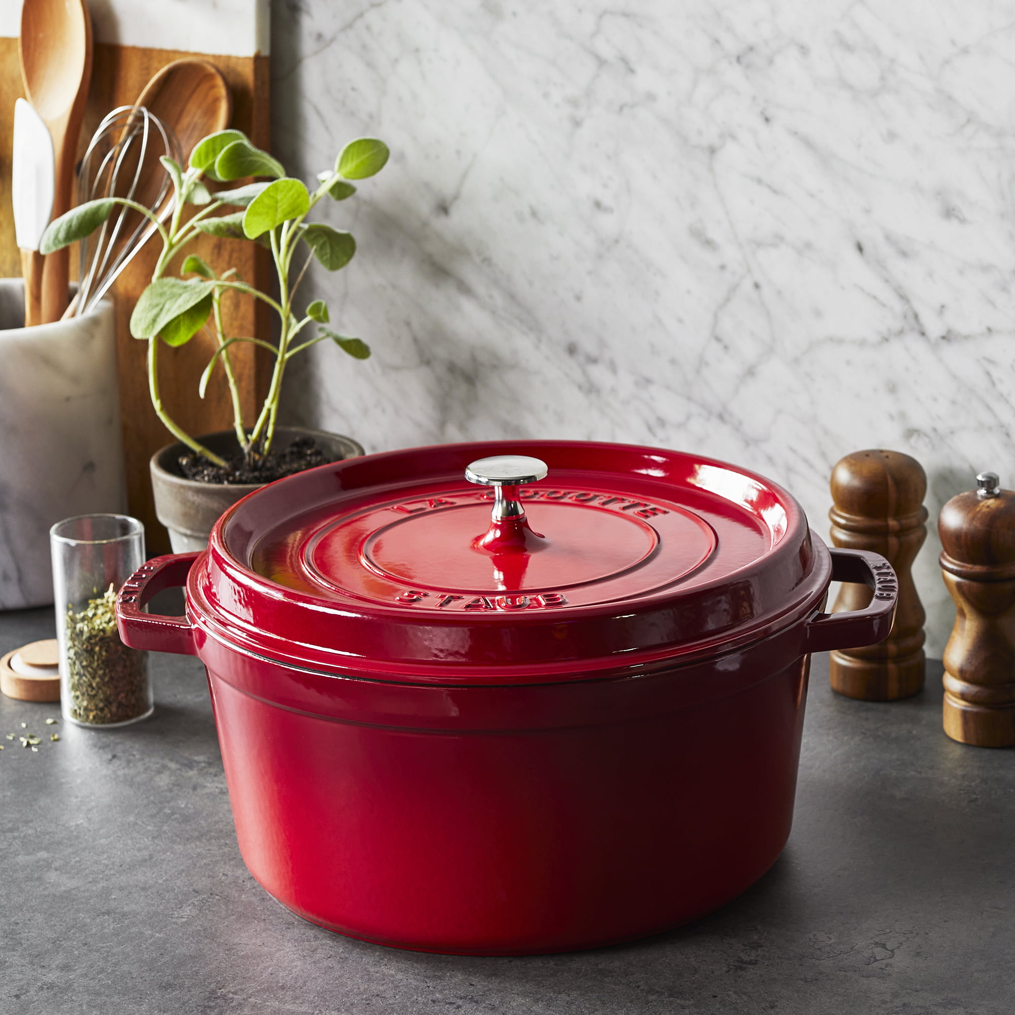 Staub Cast Iron Round Cocotte, Dutch Oven, 7-quart, serves 7-8, Made in  France, Burnt Orange, 7-qt - Fry's Food Stores