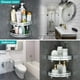 thumbnail image 4 of Estante esquinero para ducha de baño, montado en la pared, sin perforación, estantes de almacenamiento de 2 niveles, cestas triangulares adhesivas, baño plateado, 4 of 5