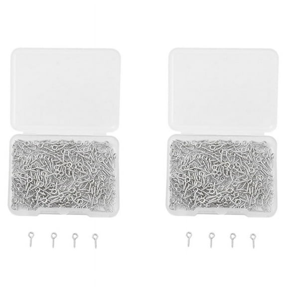 600 Pcs Multipurpose Eye Bolts Hook Screw Eye Nails Pin Bail for DIY Jewelry Making Accessories Silver