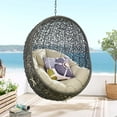 thumbnail image 3 of Swing Lounge Chair, Sunbrella, Grey Gray Beige, Modern Contemporary Urban Design, Outdoor Patio Balcony Cafe Bistro Garden Furniture Hotel Hospitality, 3 of 8