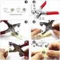 thumbnail image 2 of Kit d'Installation de Boucle à Cinq Griffes en Fer avec Poignée Rouge Pinces à Pression Manuelle Longueur 14,8 cm - Comprend 100 Attaches Creuses Argent 9.5mm/10mm pour Usines de Vêtements, Magasins, Ateliers de Réparation, Maison, 2 of 6