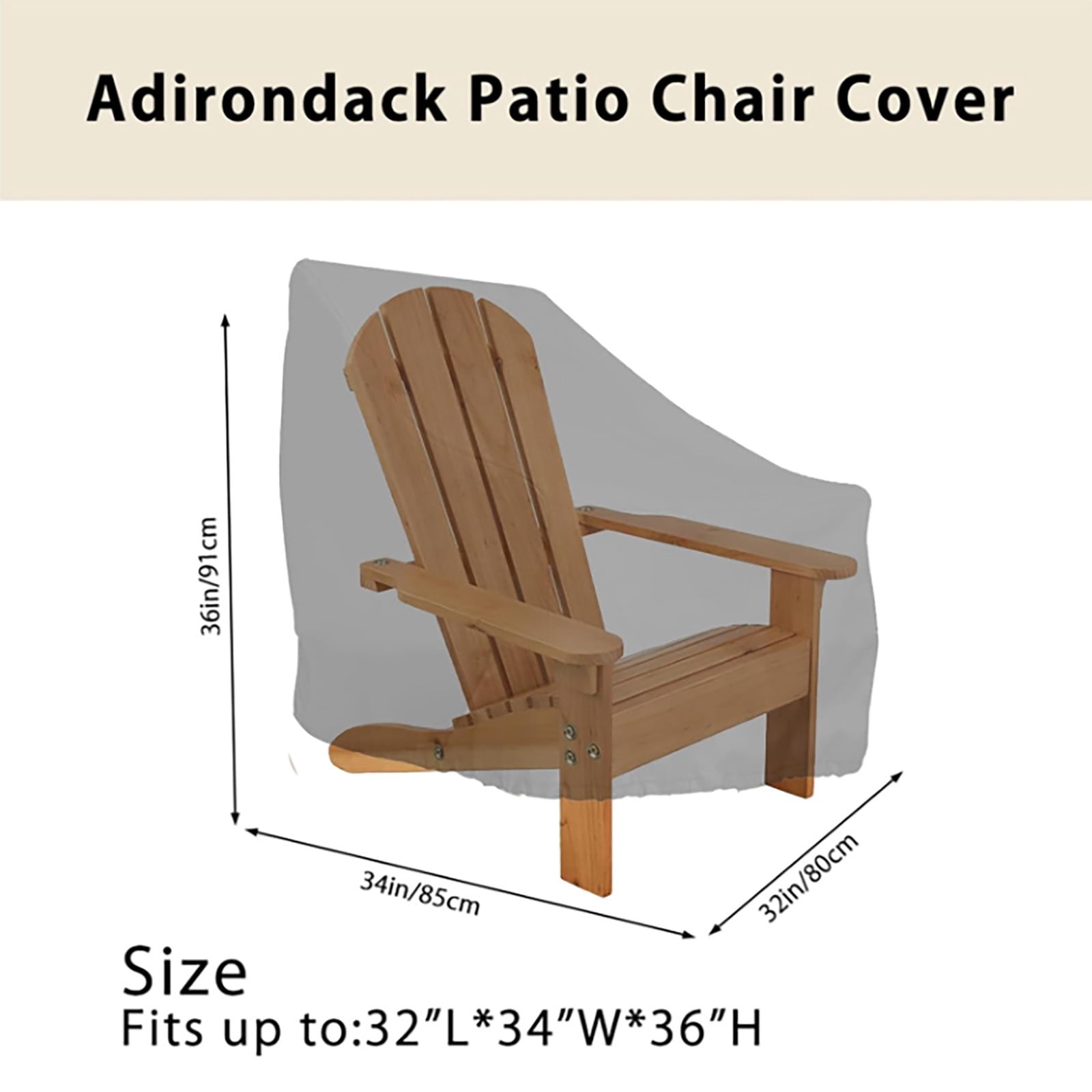 Outdoor Stackable Chair Covers Waterproof 210D - Patio Furniture Covers for Stacking Chairs, All Weather Protection Fits 33.46"L x 31.5"W x 36.02"H Dining Lounge Chairs, Black Garden Chair Covers