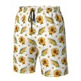thumbnail image 6 of Uemuo Corn Sunflowers Pattern Men's Swim Trunks Hawaiian Beach Bathing Suit Swimsuits Beach Quick-Dry Shorts with Pockets-, 6 of 9