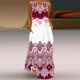 thumbnail image 1 of ICHUANYI Clearance Women's Fashion Sexy Vintage V Neck Sleeveless Pocket Printed Beach Party Dresses(Wine, XXL) ICHUANYI WER2023081013102, 1 of 5