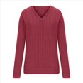 thumbnail image 2 of Camisas de Larga con Cuello en V para Mujer, Blusas Casuales de Otoño, Suéteres Tipo Túnica Ligeros, Blusas de Moda 2025 Vino Tinto M, 2 of 5