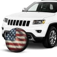thumbnail image 2 of KAKALAD Vintage American Flag Us Stars And Red Stripe 03 Spare Tire Cover Universal Vehicle Accessories Buckle Car Tools 15”in, 2 of 6