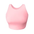 thumbnail image 5 of Womens Bikini Top Round Neck Sporty Swim Top Pink Bathing Suit Cute Summer Outfits For Women, 5 of 6