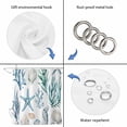 thumbnail image 4 of Xipuska Summer Coastal Shower Curtain - Water Repellent Fabric Shower Curtains Washable, Ocean Watercolor Starfish Shell Seaweed Decorative Polyester Cloth Bathroom Curtains Modern Bath Decor 72"x72", 4 of 6