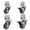 2 brake- 2 no brake, variant on 4pcs L-shaped Furniture Casters Wheels Soft Rubber Swivel Caster Quite Roller Wheels for Trolley Baby Crib Bed Wheels Accessory