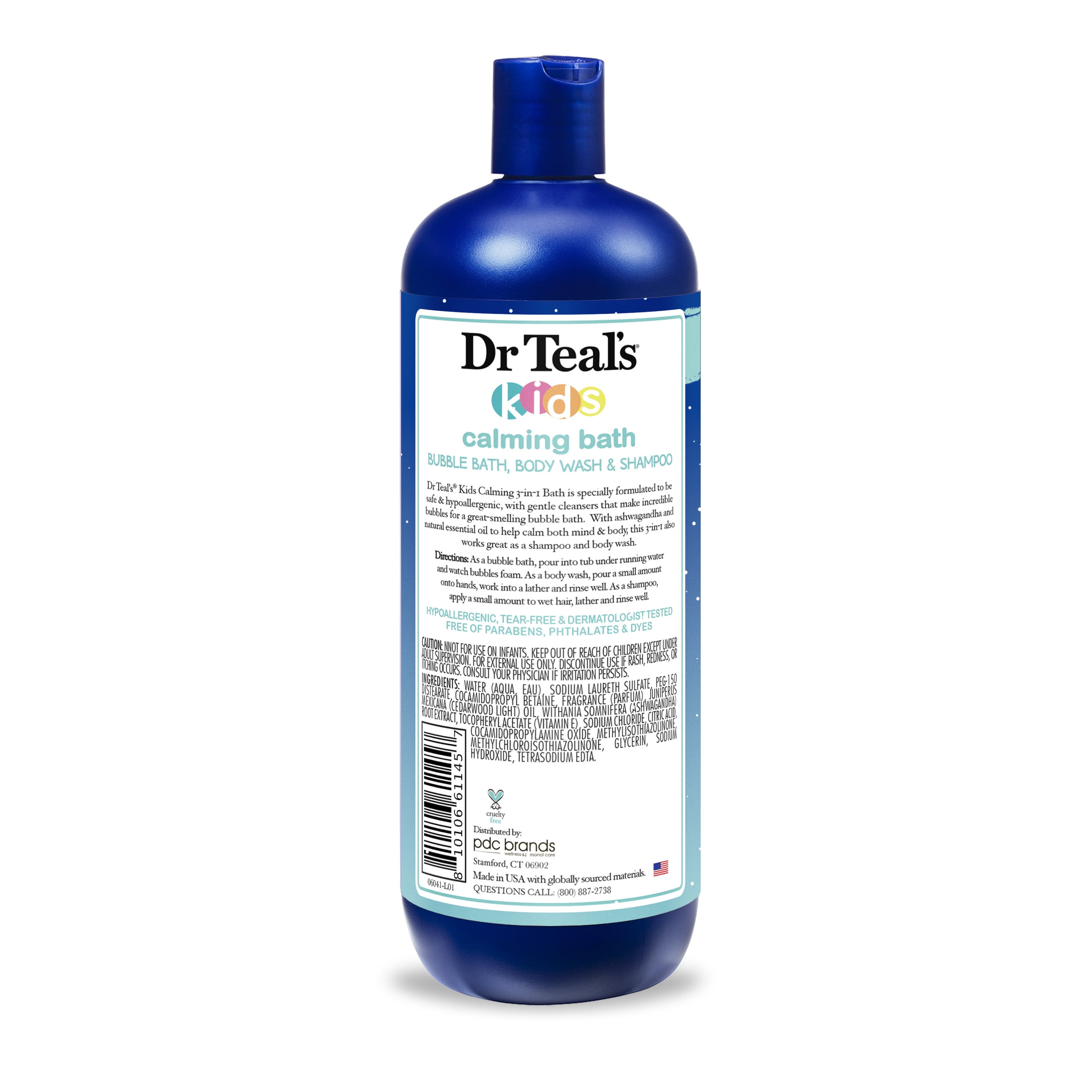Dr Teal's Kids 3-in-1 Bubble Bath, Body Wash & Shampoo with Ashwagandha, 20 fl oz