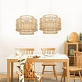 thumbnail image 2 of Arturesthome 1 Light Boho Beach Woven Rattan Pendant Lights Handwoven Ceiling Pendant Lighting for Kitchen Restaurant, 2 of 16