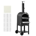 thumbnail image 1 of KFFKFF Outdoor Pizza Oven, 12" Pellet Fire Ovens, 2-Layer Pizza Oven Wood Fired, Wood Burning Outdoor Pizza-Oven with 2 Removable Wheels, 1 of 9