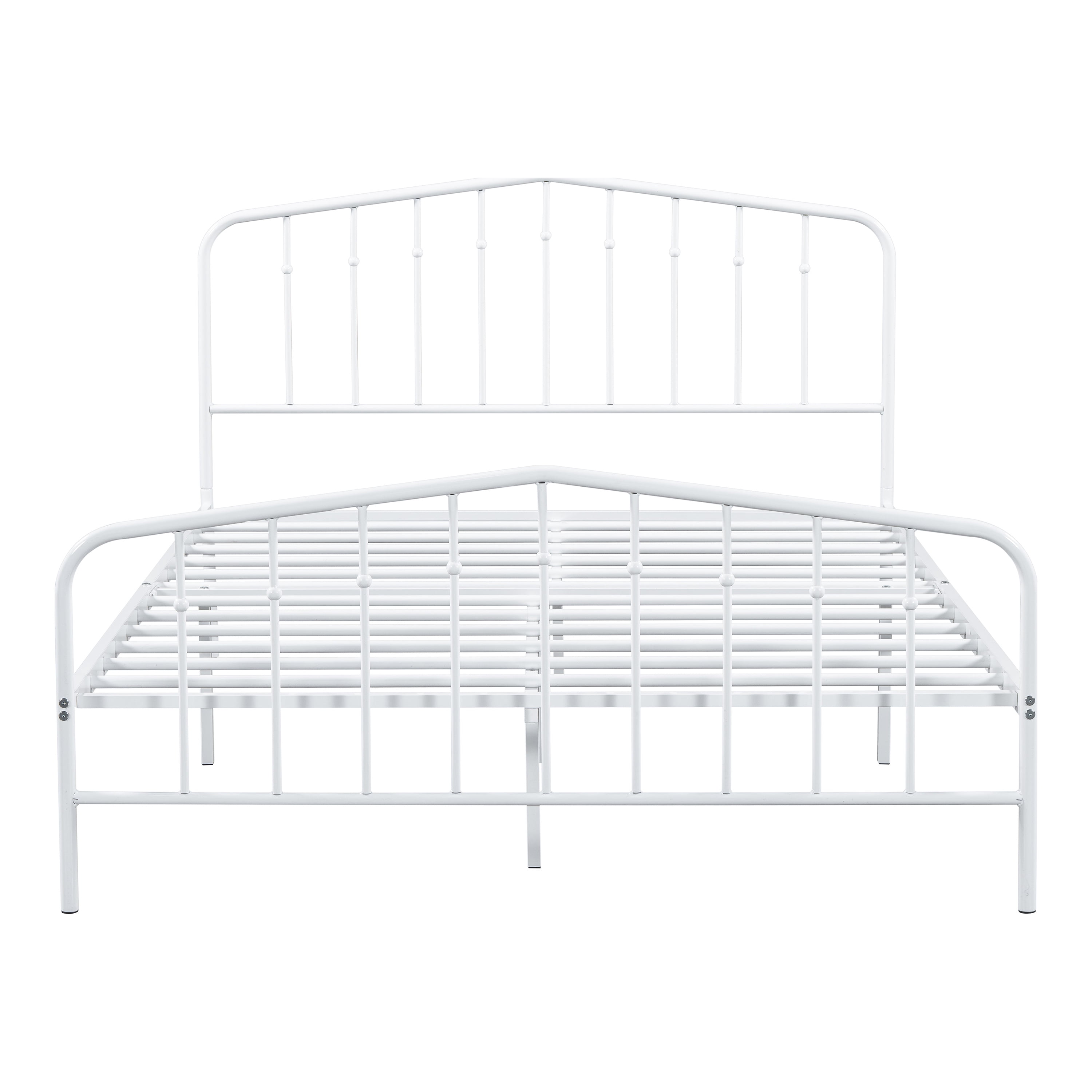 Furniture of America Cristelle Metal White Full-size Platform Bed, Mattress Ready