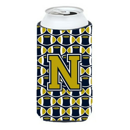 

Carolines Treasures CJ1074-NTBC Letter N Football Blue and Gold Tall Boy Beverage Insulator Hugger Tall Boy