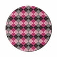thumbnail image 1 of Geometric Mouse Pad for Computers, Traditional Retro Scottish Argyle Pattern of Elements in Pink and Grey Tones, Round Non-Slip Thick Rubber Modern Gaming Mousepad, 8" Round, Multicolor, by Ambesonne, 1 of 2