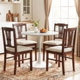 thumbnail image 2 of Gymax Wooden Dining Chairs Set of 4 w/Rubber Wood Frame Hollowed Backrest for Kitchen Brown, 2 of 10