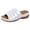 White, variant on Slides for Women Low Wedge Orthopedic Sandals Open Toe Fashion Stitching Slip on Slippers Summer Casual Outdoor Walking Shoes Black Size 9.5
