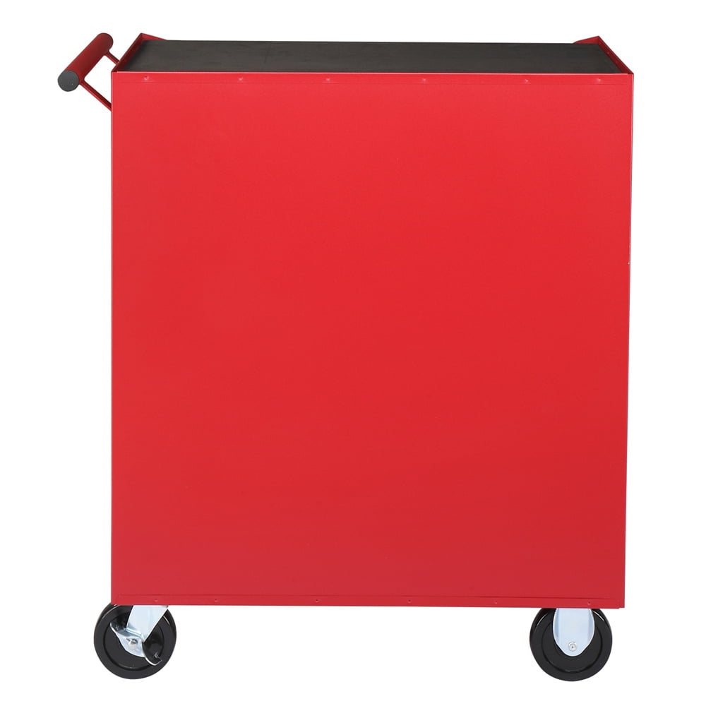 Tcbosik 4-Drawer Tool Chest with Wheels, Heavy Duty Rolling Tool Cabinet, Lockable Tool Organizer for Garage, Warehouse, Repair Shop, Red