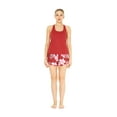thumbnail image 3 of Women's Athletic Sportswear Solid Tank Top and Patterned Tennis Shorts Set in Lotus and Orchid Red Small, 3 of 5