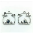 thumbnail image 4 of U8MO 4/20X Flowers bird Antique Silver charms pendants for Jewelry Making 26x26mm-ancient silver-20pcs, 4 of 5