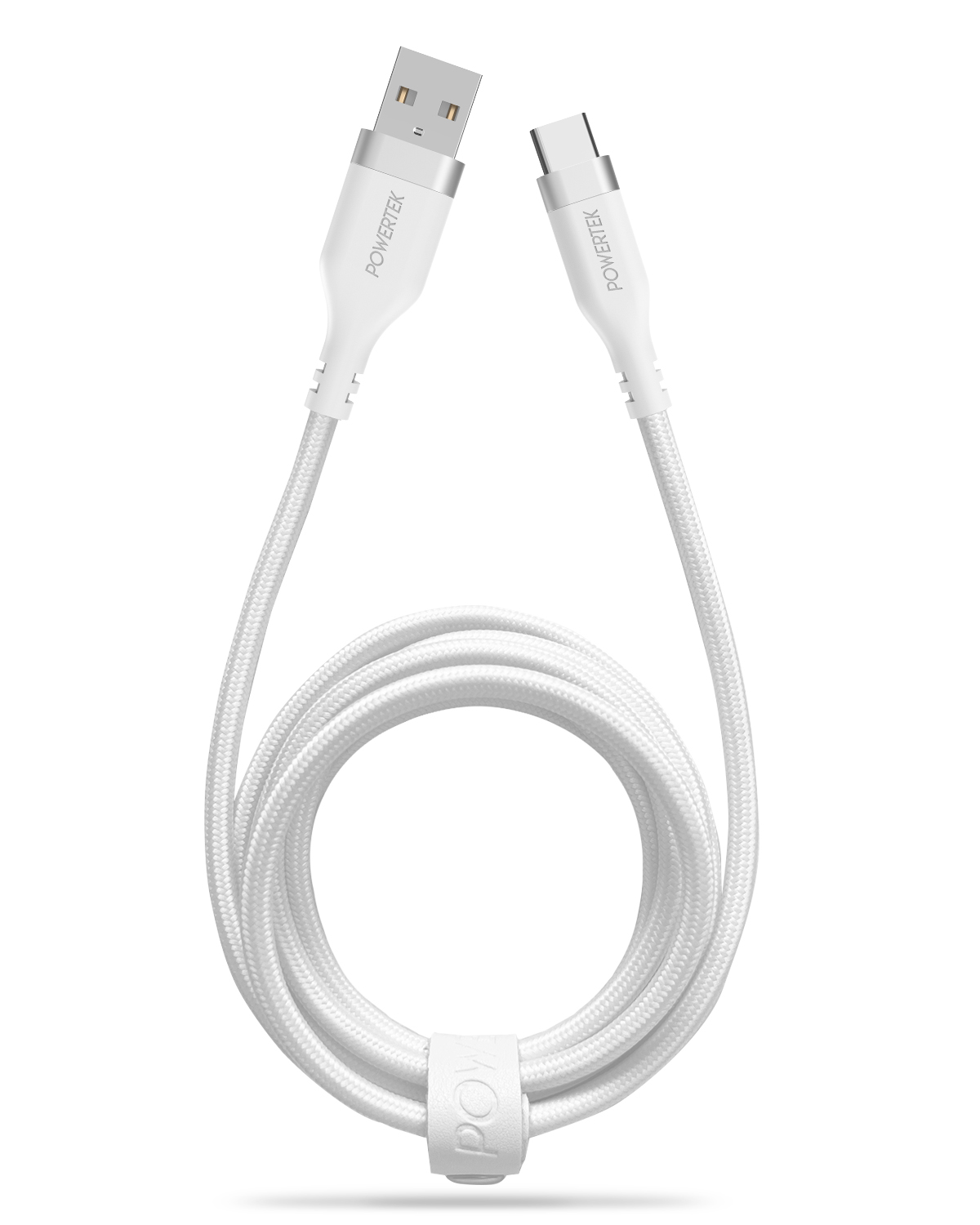 Liquipel Powertek Type-C Fast Charger Cable, 6ft USB-C for Galaxy, Note, Tab, MacBook, Premium White