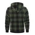 thumbnail image 5 of Busydd Mens Winter Jacket Fashion Plaid Warm Mens Fleece Jacket Casual Long Sleeve Zip up Hooded Winter Coats for Men with Pockets 2XL, 5 of 5