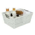 thumbnail image 3 of Simplify 3 Pack Set Rattan Tote Storage Baskets in White, 3 of 14