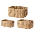thumbnail image 2 of Beautynvta 3 Pcs Woven Rattan Basket, Paper Rope Storage Basket Container for Organizing, Decorative Basket for Home Bathroom Bedroom Kitchen Office, 2 of 6