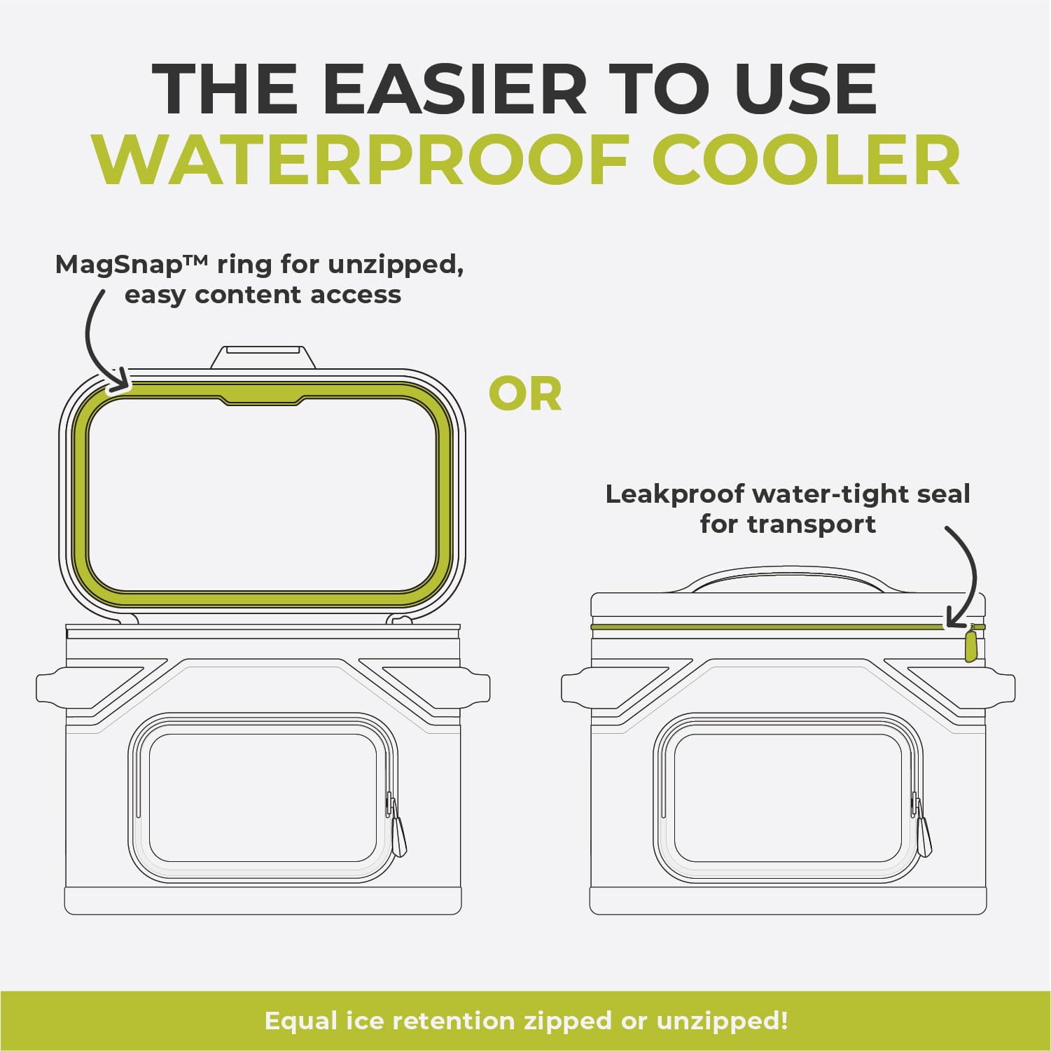 CORE 18 Can Climakeep Magnetic Soft Cooler, Leakproof Cooler, Waterproof Zipper, Shadow Gray