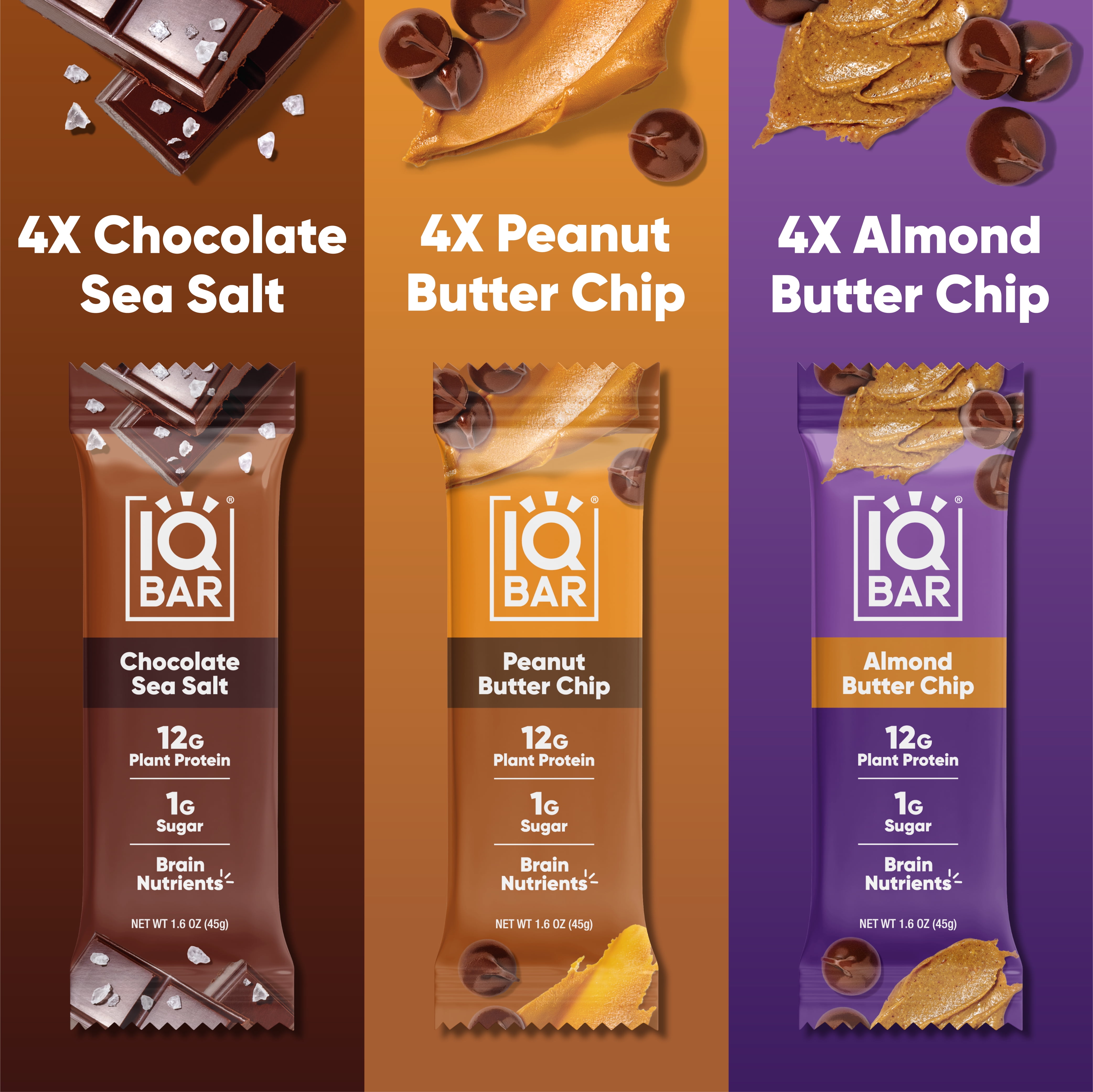 IQBAR Clean Plant Protein Bars - Chocolate Lovers Variety - 12 Count - Keto, Vegan, High Fiber, Gluten and Dairy Free, Low Sugar Snack