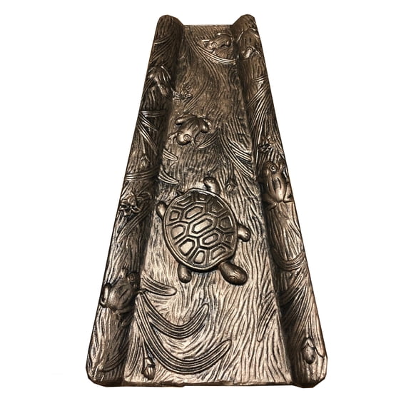 Bronze 22.5-in Cast Aluminum Downspout Gutter Turtle Splash Block