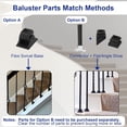 thumbnail image 2 of 9 Pack Iron Balusters,Hollow Double Basket Iron Spindles Hollow Single Basket Staircase Balusters Single Twist 1/2" Square Stair Balusters with 18 Swivel Shoes, 2 of 8