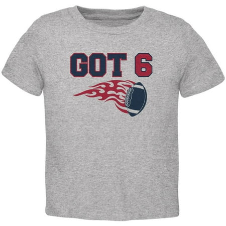 

Football Rings Got 6 Toddler T Shirt Heather 4T
