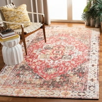 SAFAVIEH Saffron Ekaterina Floral Bordered Area Rug, Ivory/Red, 5' x 8'