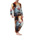 thumbnail image 2 of Sikiie Oil Painting Colorful Hamster Mens Pajama Set, Soft Warm Long Sleeve Sleepwear, Cozy Button-Down Pjs for Men-Large, 2 of 7