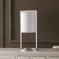thumbnail image 5 of SAFAVIEH Tamiko 18 in. Modern Chrome Iron Table Lamp with White Cotton Shade, 5 of 6