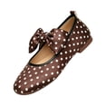 thumbnail image 2 of KEVCHE Womens Polka Dot Satin Bow Knot Round Toe Ballet Flats, Comfort Slip On Shoes, Lightweight Footwear for Casual Summer Party Wear, Retro Mary Jane Ballet Shoes, 2 of 5