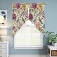 thumbnail image 6 of Swag Valance Curtains for Windows, Spring Flowers Light Filtering Kitchen Curtains with Rod Pocket, Farmhouse Botanical Blossom Floral Birds Window Treatment Valances for Living Room, 36x36 - 2 PCS, 6 of 9