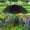 Black, variant on PBAZIH Large Garden Parasol with Plant Stake, Outdoor Umbrella for Sunlight Shade and Rain Protection, Perfect for Potted Plants, Durable Metal Frame, Decorative Garden Canopy