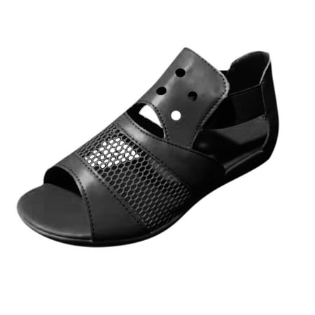 

Wesracia New Summer Fish Mouth Slope Heel Thick Soled Hollow Sandals For Women