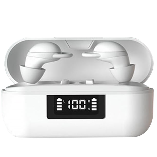 Tholdsy Miniauriculares compatibles con Bluetooth, recargables, para dormir, para juegos, portátiles, para viajes, con cancelación de ruido y Cables de audio/vídeo blanco