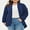 Blue, variant on DOKOTOO Plus Size Cardigan for Womens Long Sleeve Casual Open Front Asymmetrical Knit Light Cardigans Sweater(1X-5X)