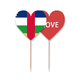 thumbnail image 1 of Central African Republic national flag Africa Country Palillos de dientes bandera etiqueta de amor selección de pastelitos, 1 of 4